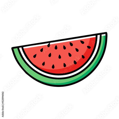 Watermelon slice icon isolate 