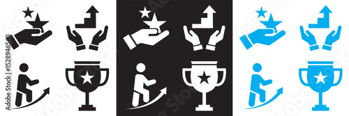 Growth and success icons .  Business, management, innovation icon.  Vector for websites, mobile interfaces, presentations, banner, visual branding etc. EPS 10