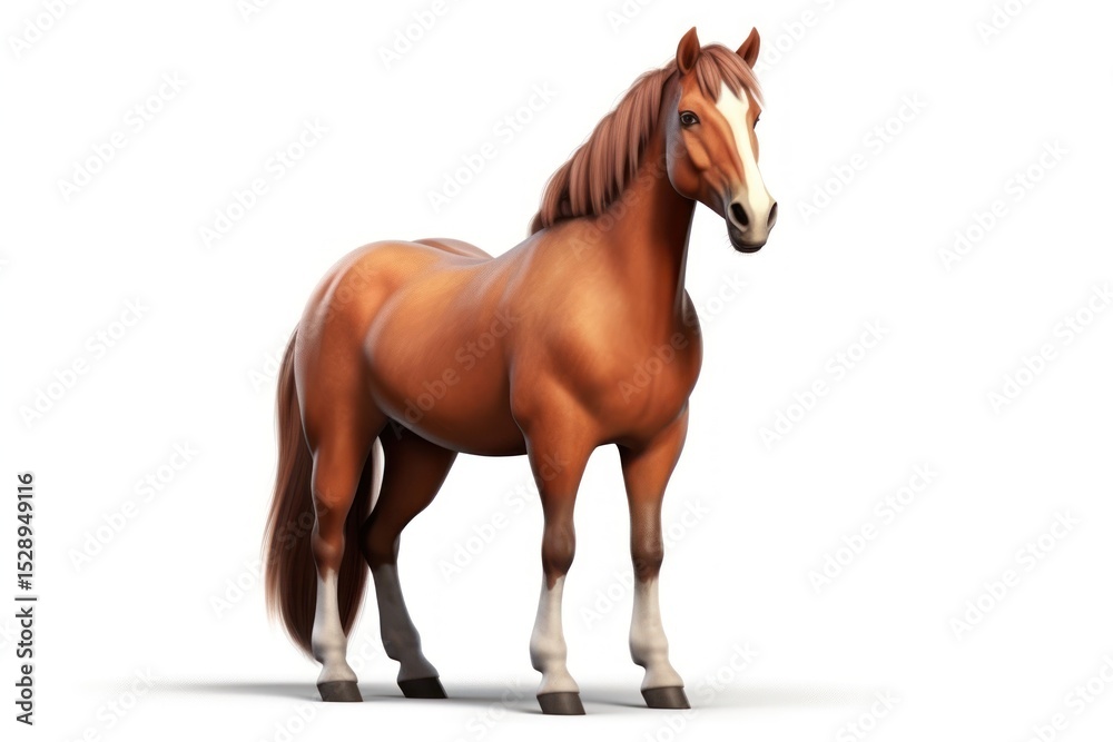Obraz premium Horse stallion standing cartoon.