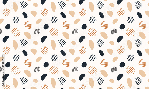 	Sophisticated abstract seamless pattern with textured circles