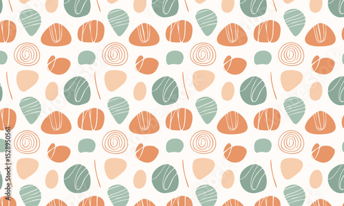 Modern abstract seamless pattern with textured doodles