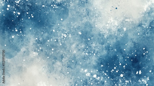 Wallpaper Mural Watercolor design featuring a gradient of blue tones and gentle snow flurries, blending naturally across the canvas Torontodigital.ca