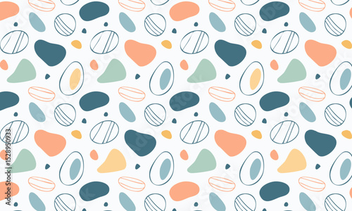 	Modern abstract seamless pattern with geometric sliced shapes