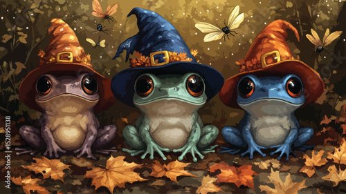Witchy Frogs Ready for Halloween.