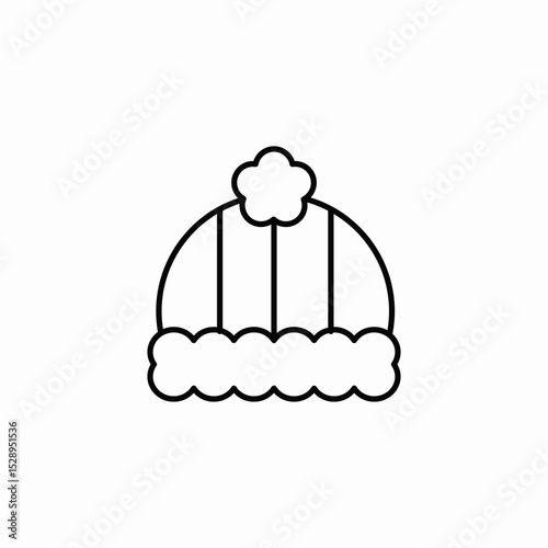 warm beanie icon sign vector