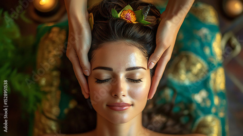 ayurvedic scalp and neck massage session with soothing surroundings