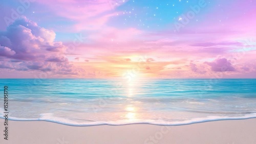 Pastel Paradise: Dreamy Beach Sunset