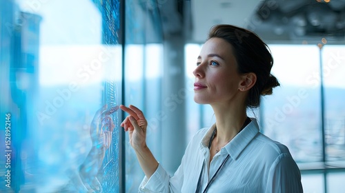 confident women reviewing project data by large office window 