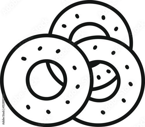 Bagels Outline Icon: Breakfast Food

