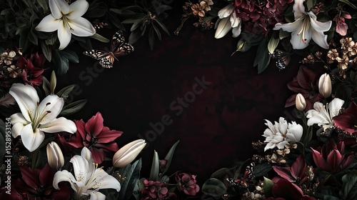 Wallpaper Mural Floral frame with dark background Torontodigital.ca