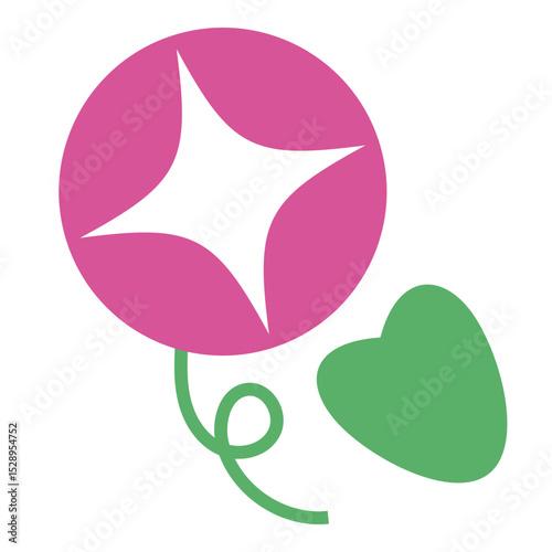 Flat illustration of morning glory flower icon