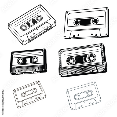 Audio cassette tape icon. vector illustration.