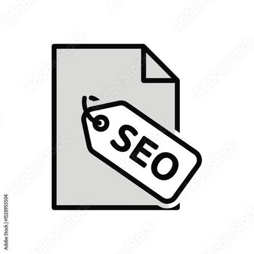 Seo document file icon illustration