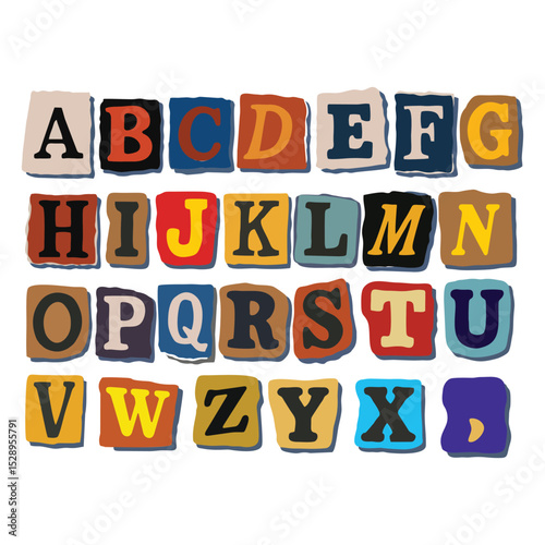 colorful ransom note alphabet letters