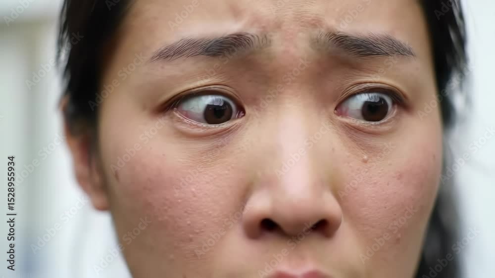 Concerned woman with tears in her eyes looking with distress Concerned woman with tears in her eyes looking with distress