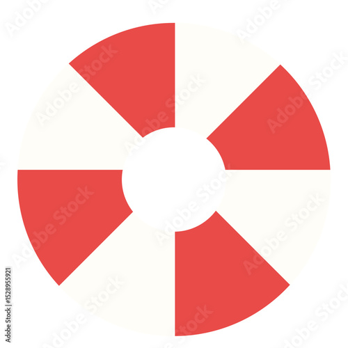 Flat illustration of striped swim ring icon