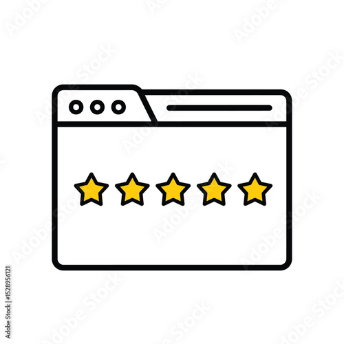 Five star rating in browser window web icon