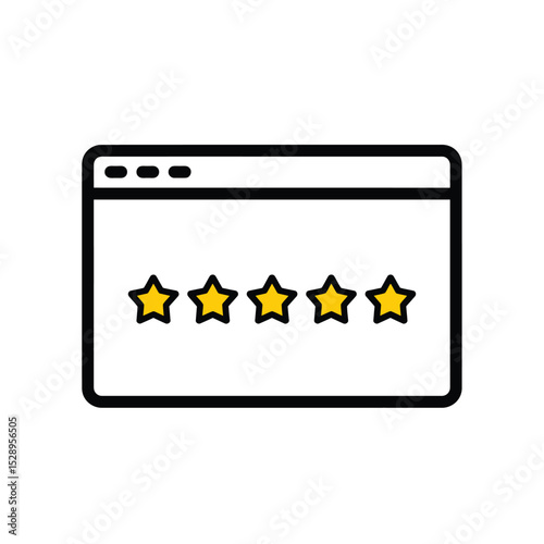 Five star rating in web browser window icon