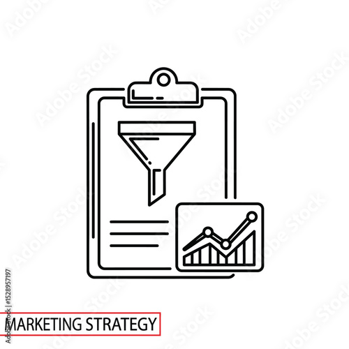 Marketing strategy report with funnel and growth chart