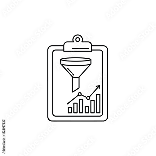 Sales funnel analysis report on clipboard