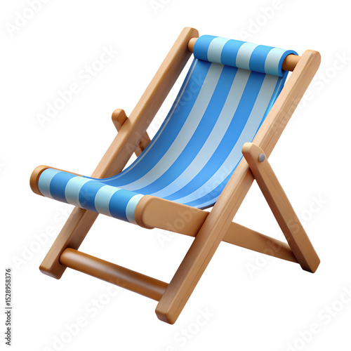 beach chair icon. 3d rendering isolated on transparent background. Cartoon plastic style