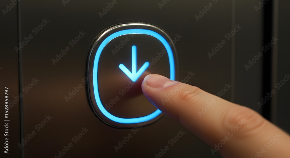 Pressing the Down Button on a Modern Elevator Pressing the Down Button on a Modern Elevator
