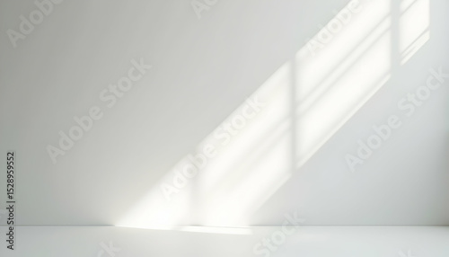 Light and Shadow on White Wall Minimalist Interior Background