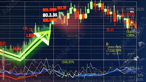 Dynamic stock market chart displaying trends and fluctuations in financial data.