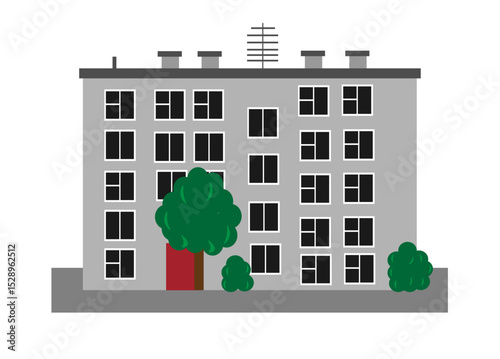 residential house on a white background,