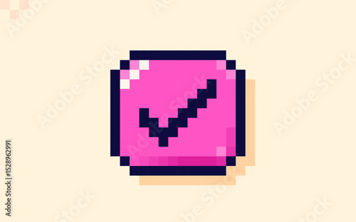 Magenta check point icon drawn in pixel art style.