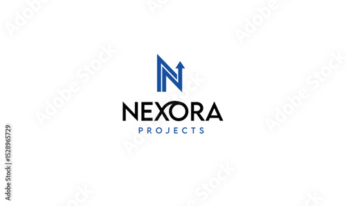Nexora, Nexora Projects, Nexora logo, N letter logo, Modern logo, Minimalist logo, Professional logo, Clean logo design, Vector logo, Monogram logo, Arrow logo