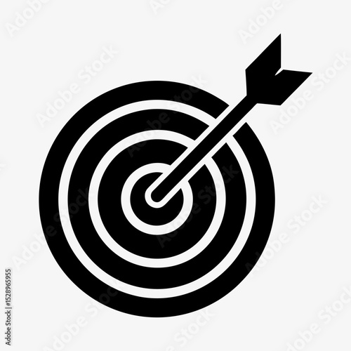 Bullseye Target Icon with Arrow Hitting the Center Symbolizing Accuracy, Goal Achievement, and Precision
