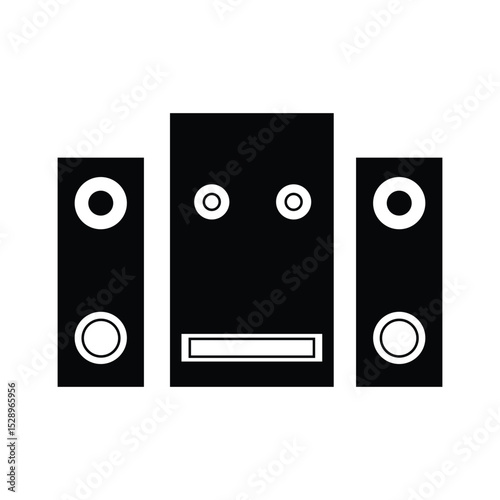 sound system icon illustration design. Acoustic music system vector icon. Music system vector icon. Home theatre symbol. Music box icon set.