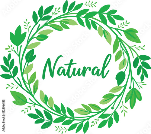 Adobe Illustrator Artwork Eco-friendly Vector “ Natural” typography with natural elements—ideal for sustainability, nature conservation, green campaigns, posters, labels, awareness art, ecology, clima