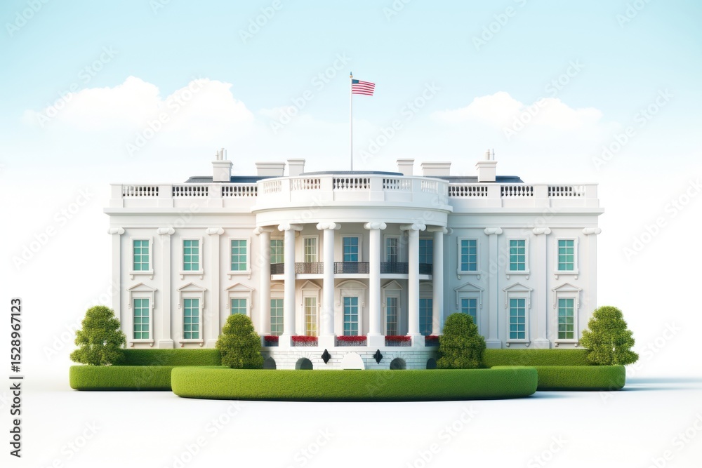 Naklejka premium House architecture courthouse patriotism.