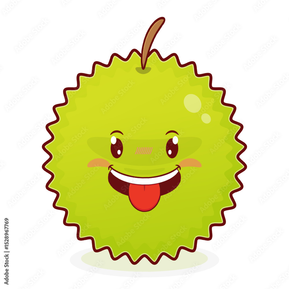 Fototapeta premium durian playful face cartoon cute