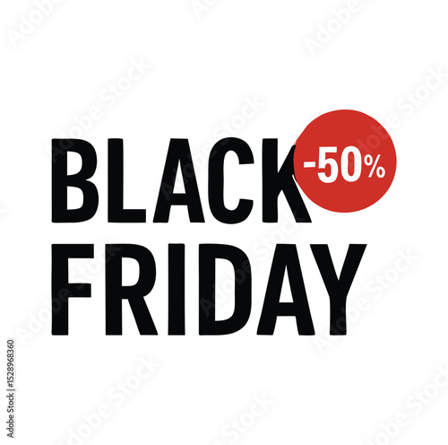 A bold and modern Black Friday logo design featuring dynamic typography, discount tags, shopping cart icons, and a vibrant color scheme of red, black, and white. Perfect for sale banners, social media