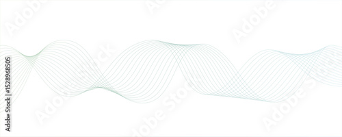 Abstract minimalistic wave pattern composed of smooth, sky blue gradient curves on a white background.Modern digital and geometric technology themes & data visualizations, scientific ...