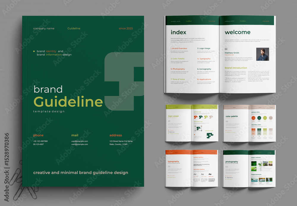 Modern Brand Guideline Template for Creative Agencies Stock Template ...