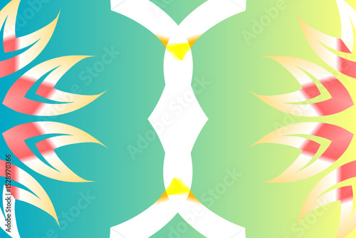 seamless mosaic Beautiful glow colour gradient flower line art pattern wallpaper ornament for commercial ads	
