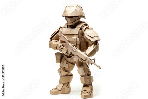 One soilder helmet white background protection.