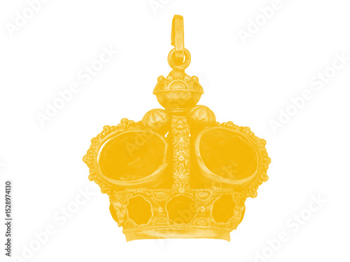 Baroque-style yellow crown with rounded gems and ornate structure photo