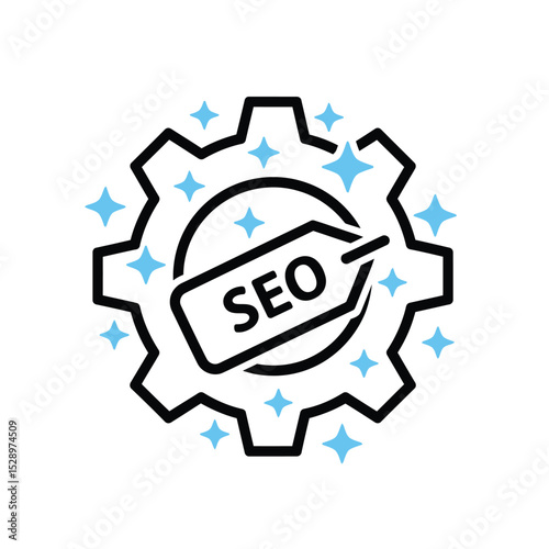 Seo optimization gear icon search engine optimization process