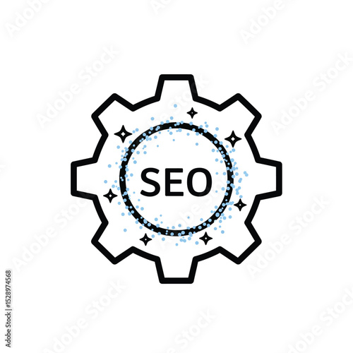 Seo optimization gear icon graphic design