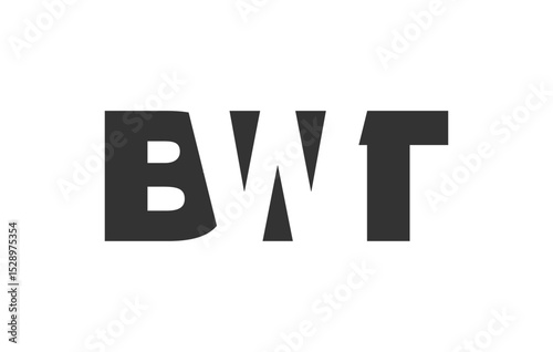 BWT logo design. Initial letter B W T bold font style for tech startups, consulting, corporate branding. Creative company name, headlines typography identity, trendy logotype.