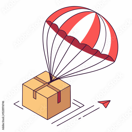 parachute with a box