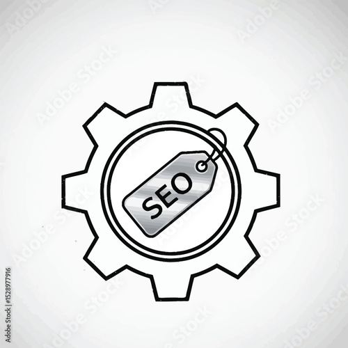 Seo optimization gear icon graphic