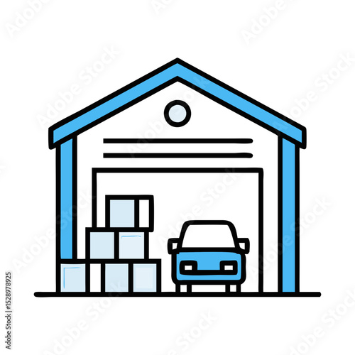 Delivery warehouse icon isolate 
