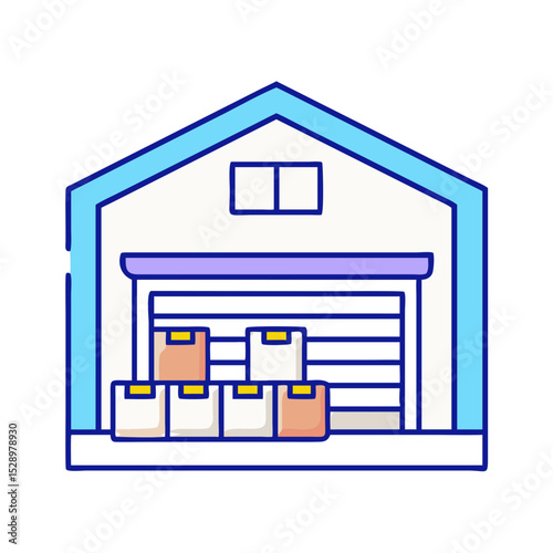 Delivery warehouse icon isolate 