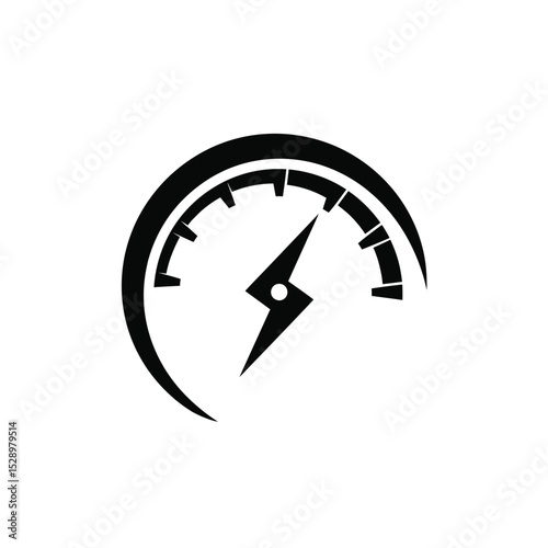 Speedometer with lightning bolt icon design